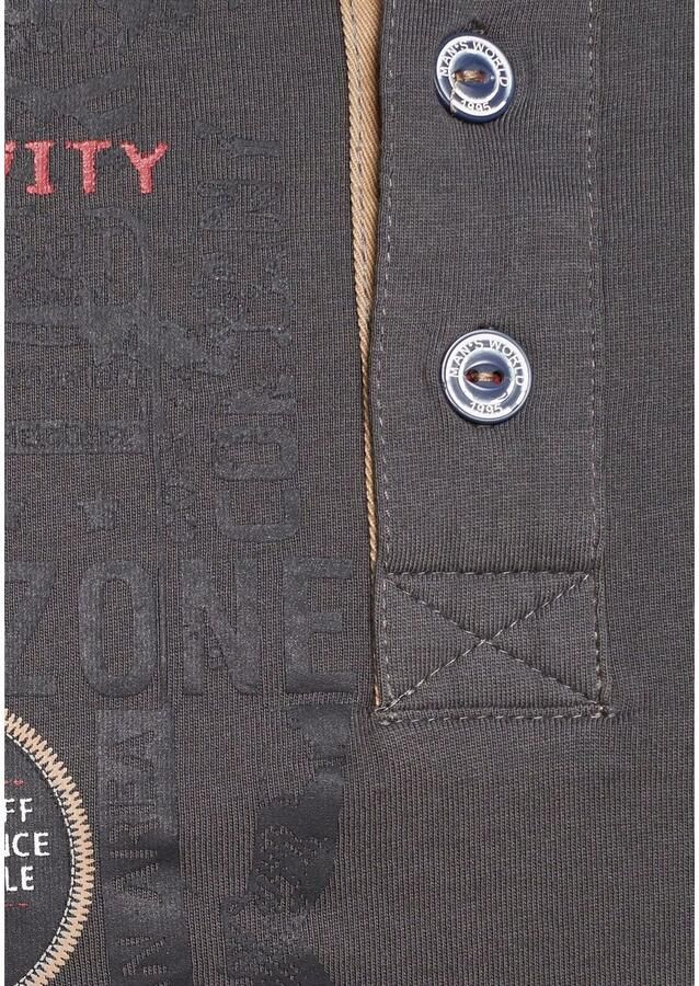 Man's World Henleyshirt Korte mouwen casual pasvorm bedrukt ronde hals casual - Foto 2