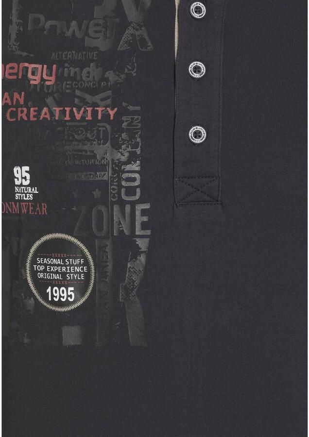 Man's World Henleyshirt Korte mouwen casual pasvorm bedrukt ronde hals casual - Foto 5