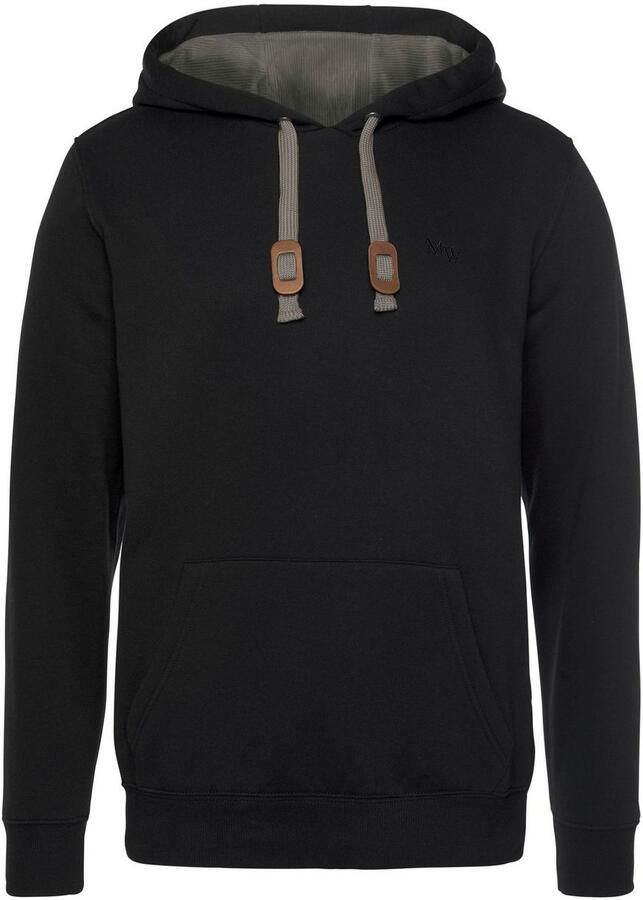 Man's World Hoodie lange mouwen losse pasvorm effen met capuchon