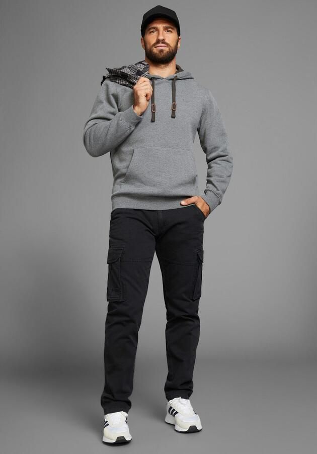 Man's World Hoodie lange mouwen losse pasvorm effen met capuchon - Foto 4