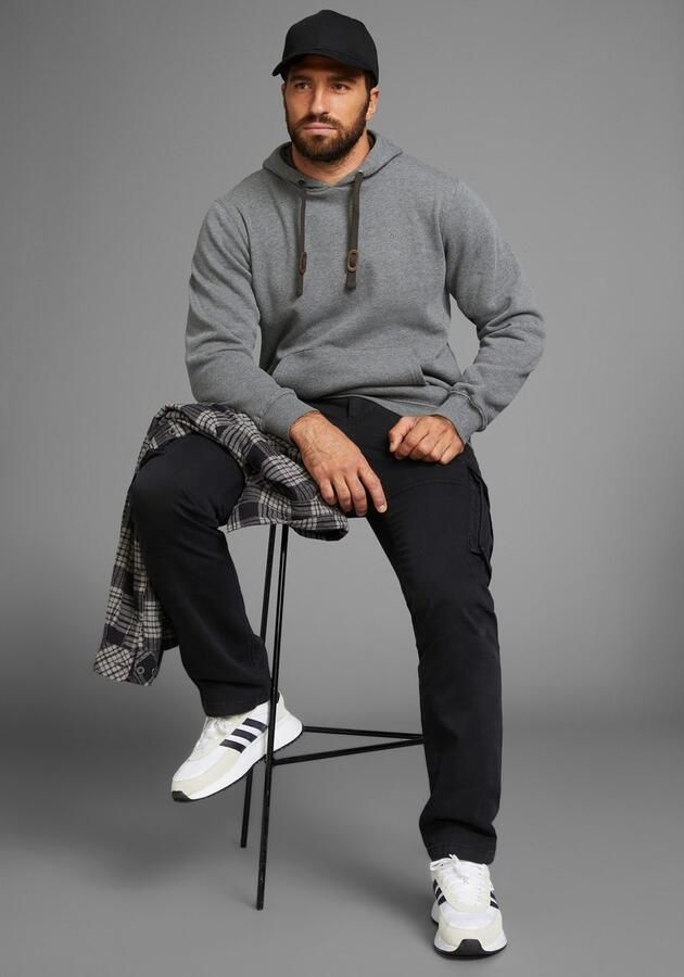 Man's World Hoodie lange mouwen losse pasvorm effen met capuchon - Foto 5