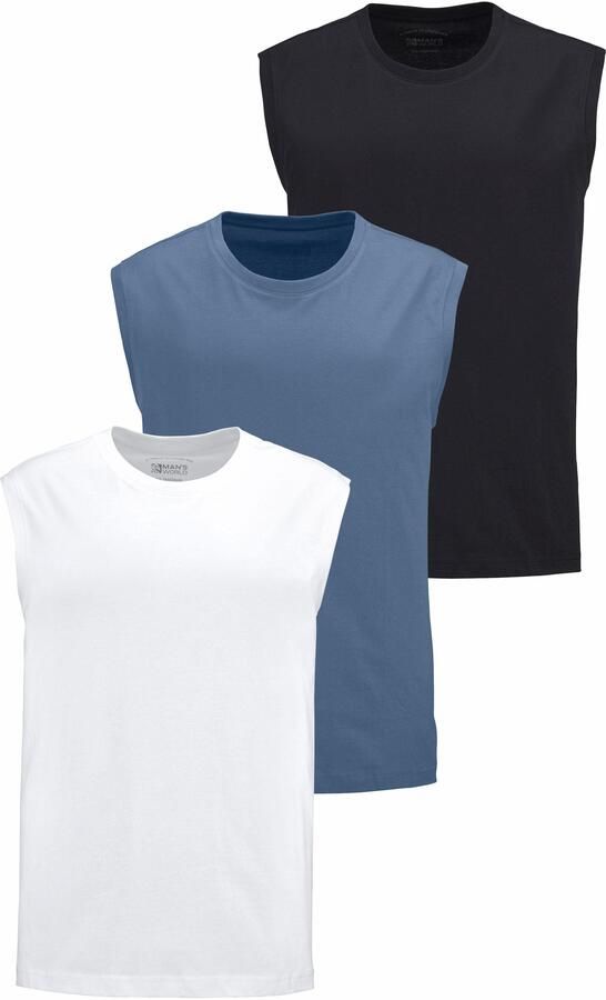 Man's World Muscle-shirt mouwloos basic stijl effen ronde hals (3-delig Set van 3) - Foto 8