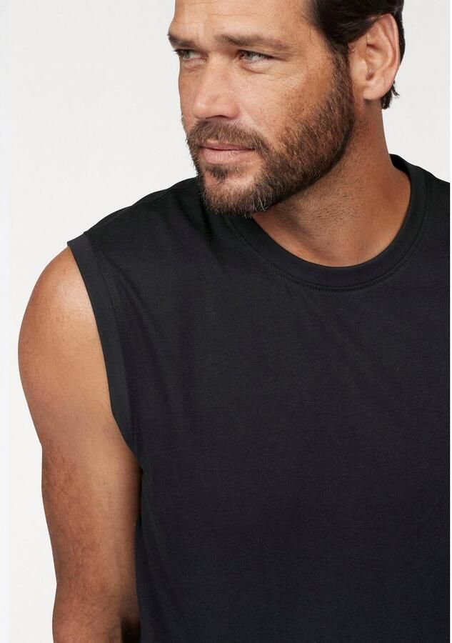 Man's World Muscle-shirt mouwloos bedrukt ronde hals van 100% katoen (2-delig Set van 2) - Foto 3