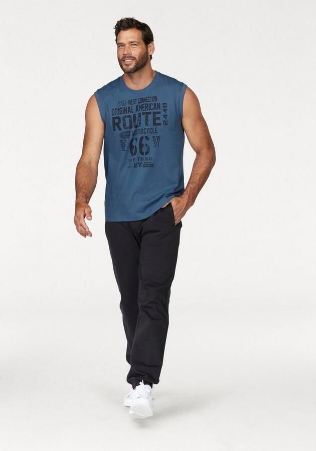 Man's World Muscle-shirt mouwloos bedrukt ronde hals van 100% katoen (2-delig Set van 2) - Foto 5