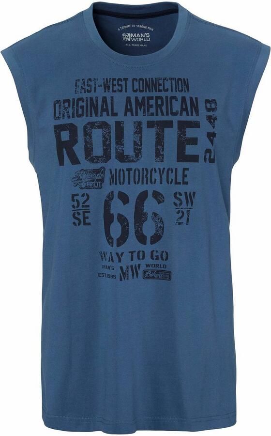 Man's World Muscle-shirt mouwloos bedrukt ronde hals van 100% katoen (2-delig Set van 2) - Foto 8