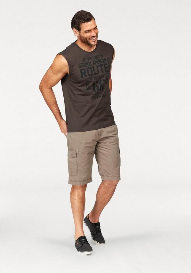 Man's World Muscle-shirt mouwloos bedrukt ronde hals van 100% katoen (2-delig Set van 2) - Foto 4