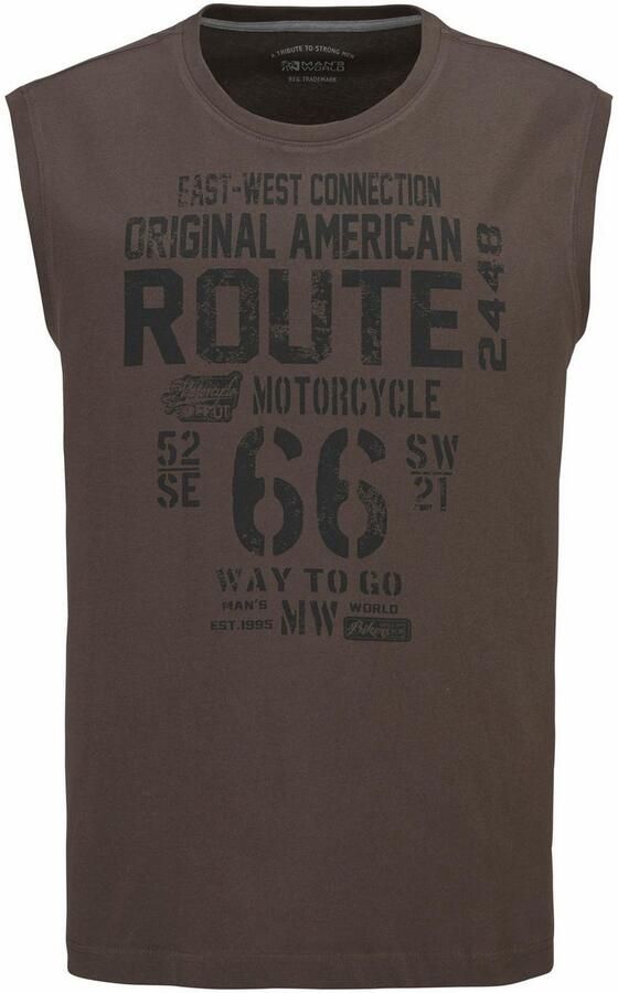 Man's World Muscle-shirt mouwloos bedrukt ronde hals van 100% katoen (2-delig Set van 2) - Foto 6