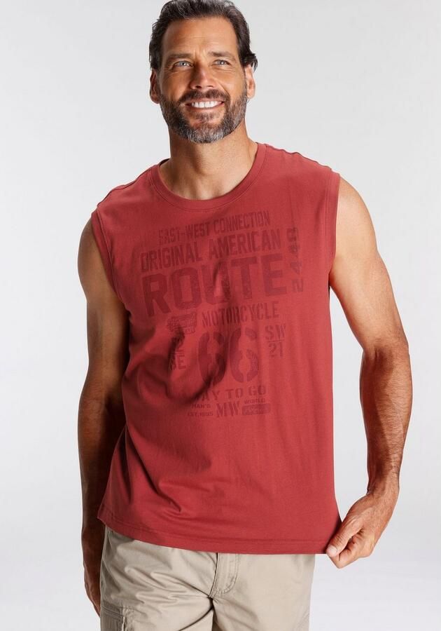 Man's World Muscle-shirt mouwloos bedrukt ronde hals van 100% katoen (2-delig Set van 2) - Foto 3