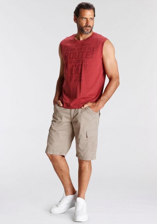 Man's World Muscle-shirt mouwloos bedrukt ronde hals van 100% katoen (2-delig Set van 2) - Foto 6