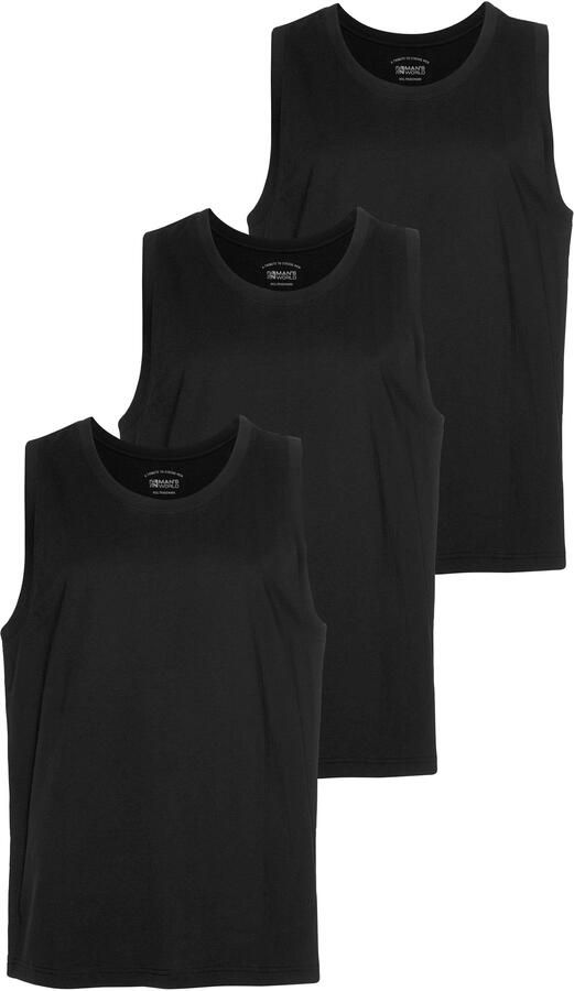 Man's World Muscle-shirt slank gesneden ronde hals van 100% katoen (3-delig Set van 3) - Foto 6