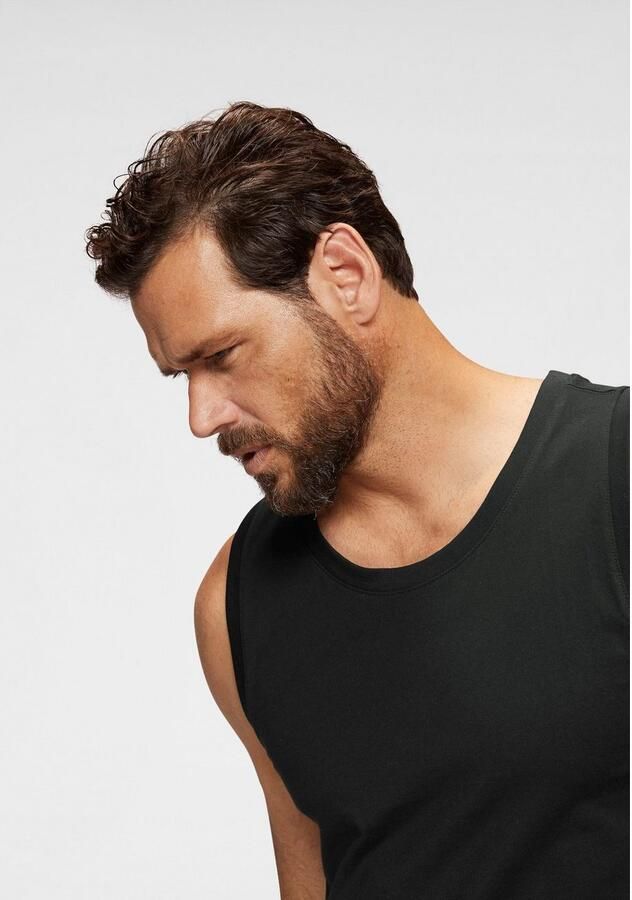 Man's World Muscle-shirt slank gesneden ronde hals van 100% katoen (3-delig Set van 3) - Foto 3