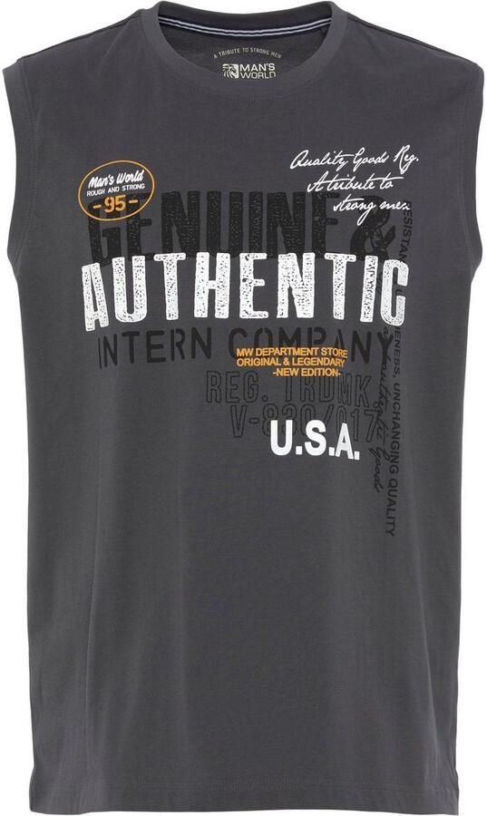 Man's World Muscle-shirt zonder mouwen bedrukt ronde hals van katoen - Foto 8