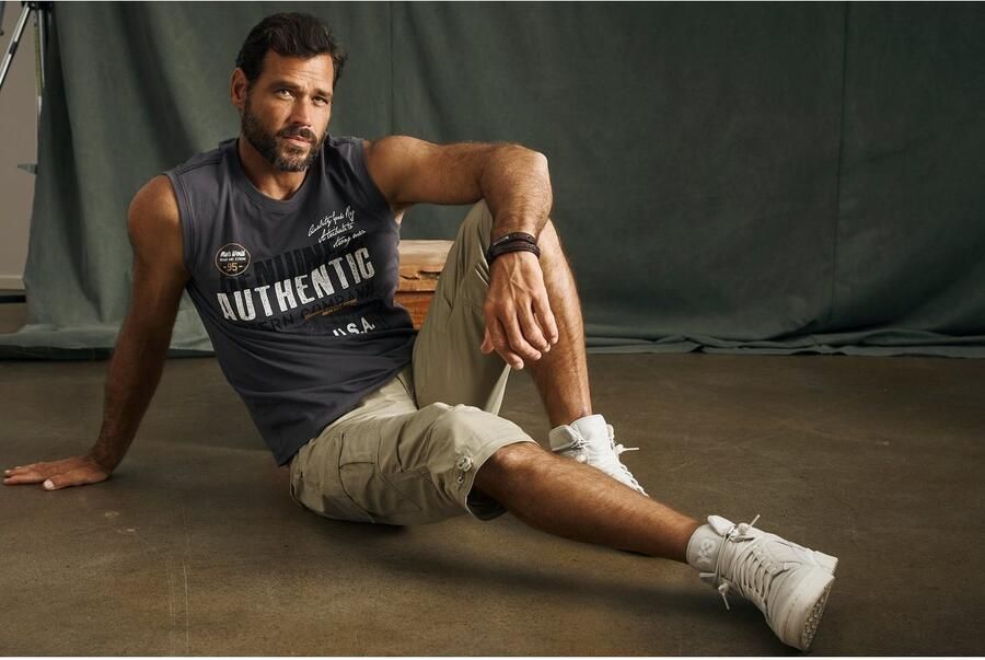 Man's World Muscle-shirt zonder mouwen bedrukt ronde hals van katoen - Foto 7