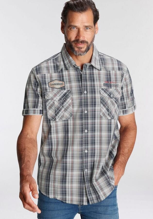 Man's World Overhemd met korte mouwen in geruit ontwerp - Foto 4