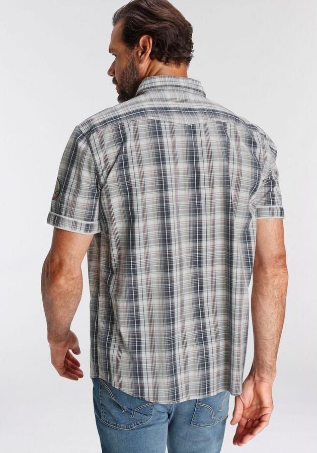 Man's World Overhemd met korte mouwen in geruit ontwerp - Foto 5