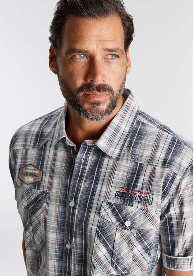 Man's World Overhemd met korte mouwen in geruit ontwerp - Foto 3