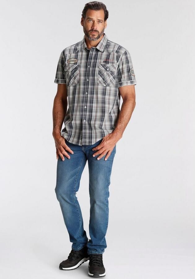 Man's World Overhemd met korte mouwen in geruit ontwerp - Foto 6