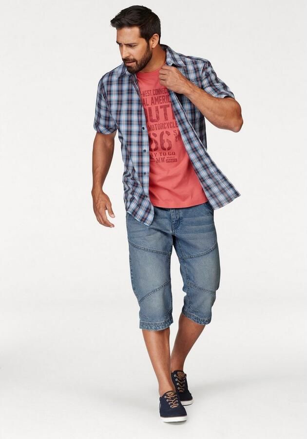 Man's World Shirt met ronde hals korte mouwen casual pasvorm bedrukt ronde hals - Foto 6