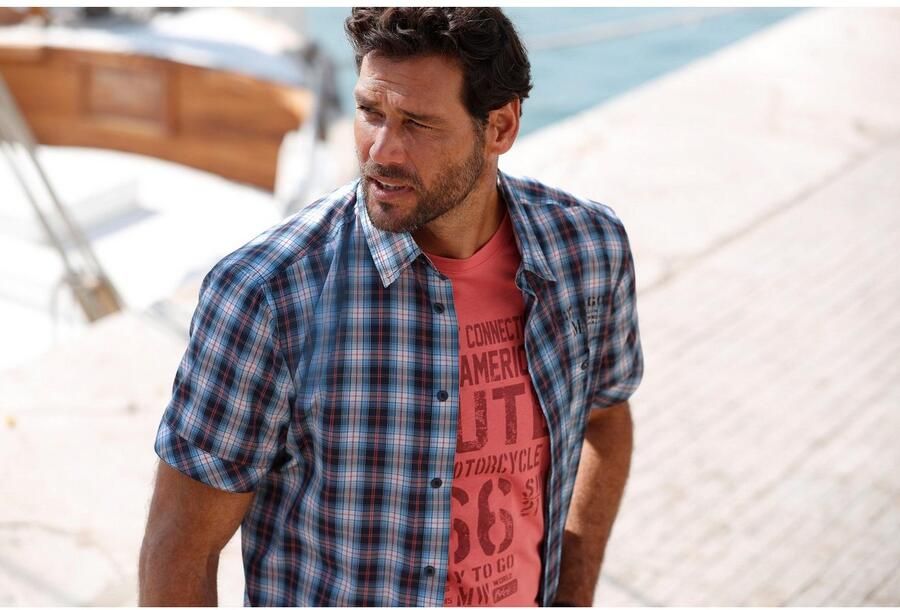 Man's World Shirt met ronde hals korte mouwen casual pasvorm bedrukt ronde hals - Foto 7