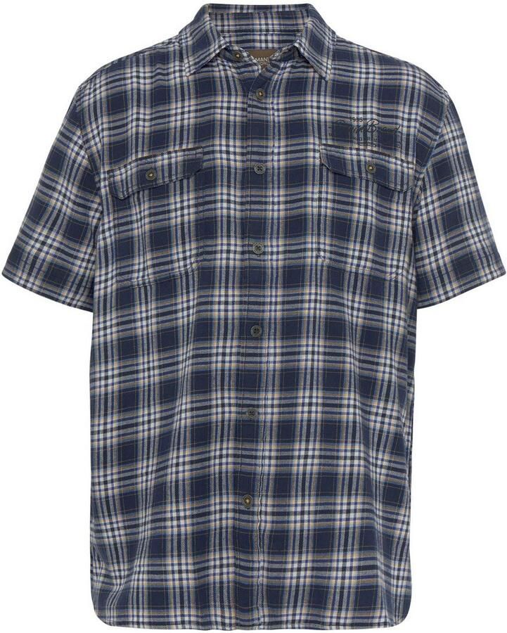 Man's World Overhemd met korte mouwen met kleine print op de borst