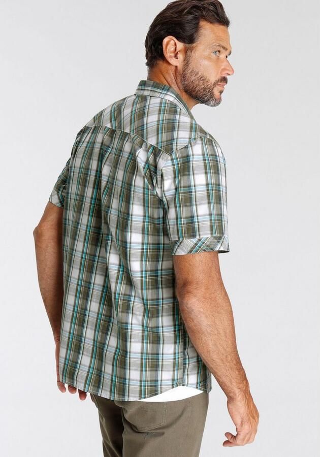 Man's World Overhemd met korte mouwen met kleine print op de borst - Foto 5