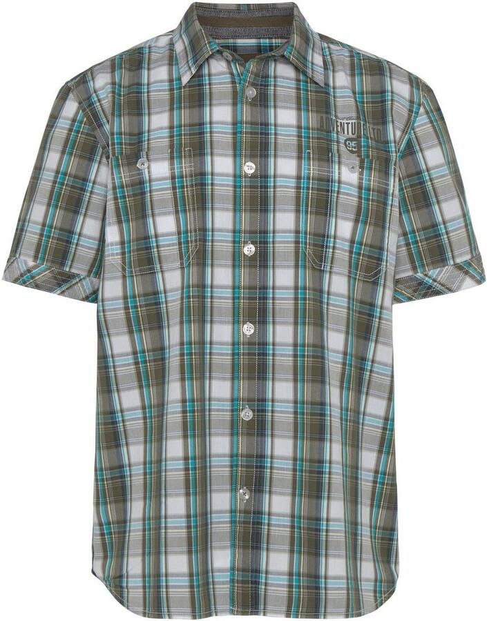 Man's World Overhemd met korte mouwen met kleine print op de borst