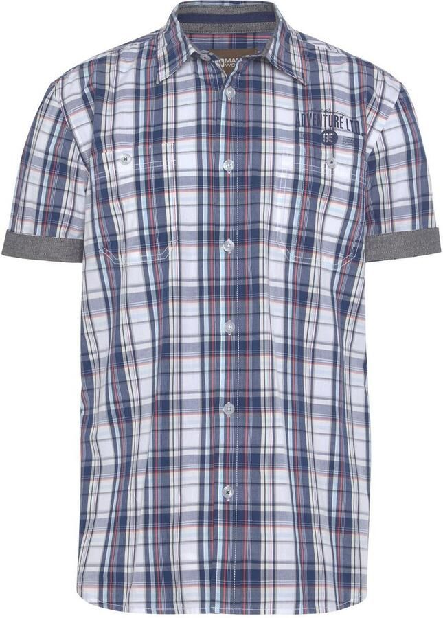 Man's World Overhemd met korte mouwen met kleine print op de borst