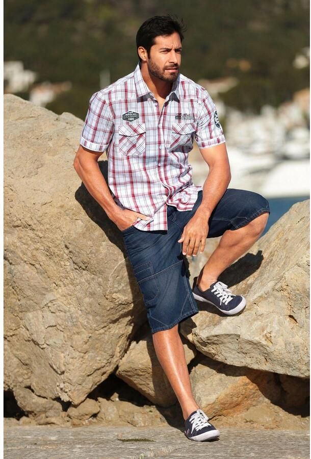 Man's World Overhemd met korte mouwen met modieuze applicaties - Foto 6