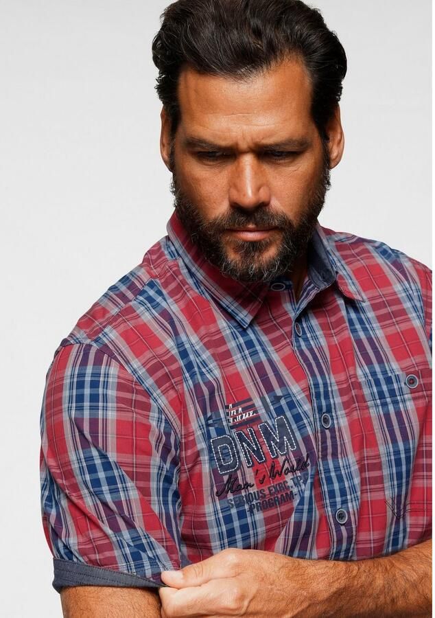 Man's World Overhemd met korte mouwen met print en borduursel - Foto 4