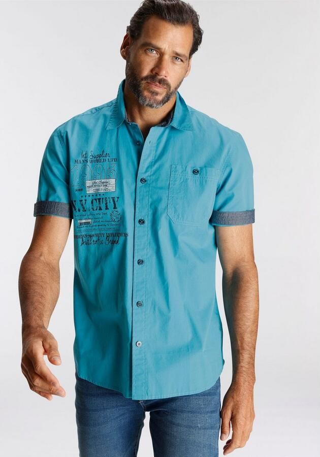 Man's World Overhemd met korte mouwen met print - Foto 4