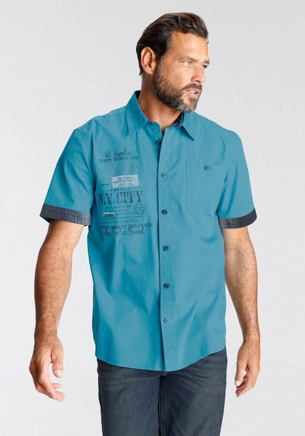 Man's World Overhemd met korte mouwen met print - Foto 5