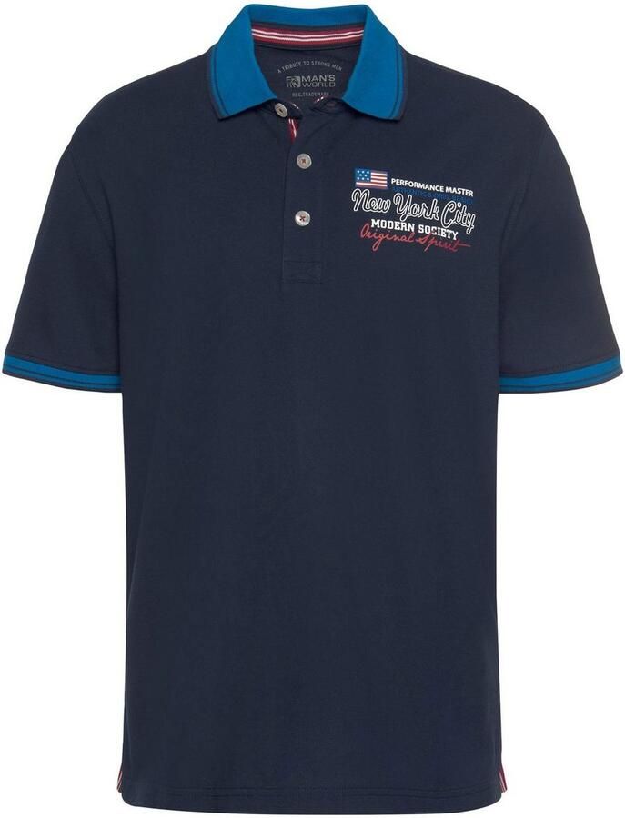 Man's World Poloshirt Korte mouwen casual pasvorm bedrukt polokraag