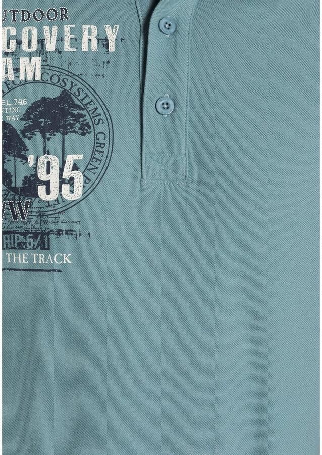 Man's World Poloshirt Korte mouwen casual pasvorm met trendy print polokraag - Foto 4