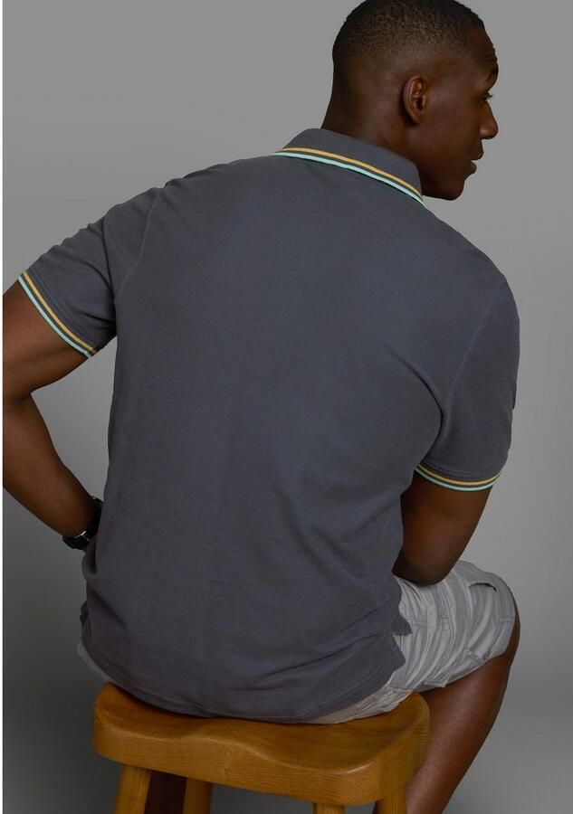 Man's World Poloshirt Korte mouwen casual pasvorm met trendy print polokraag - Foto 4