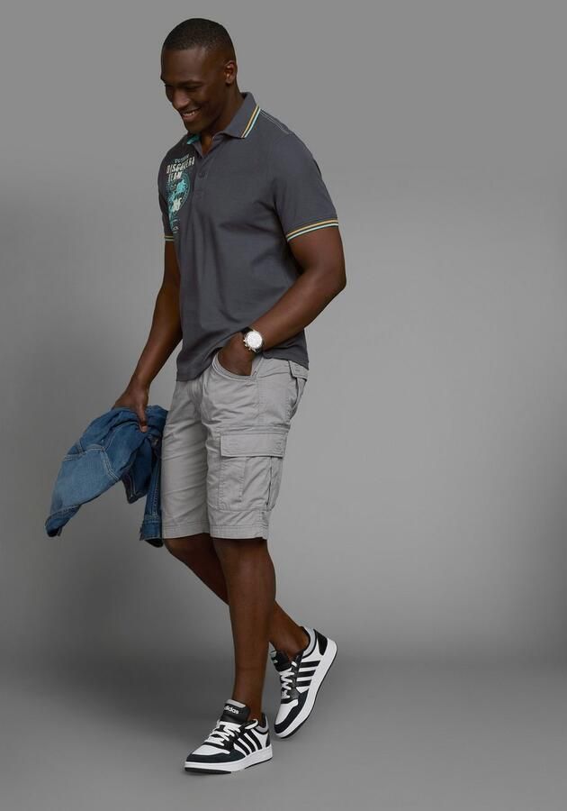 Man's World Poloshirt Korte mouwen casual pasvorm met trendy print polokraag - Foto 6