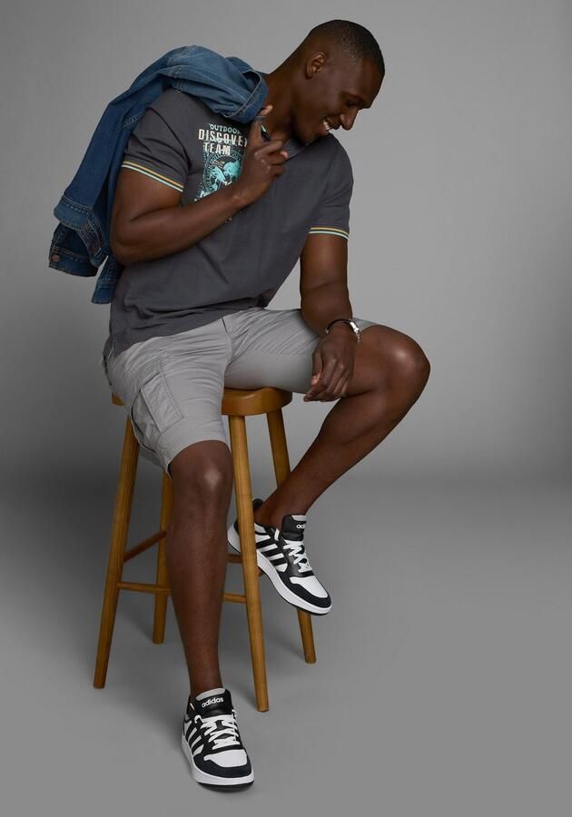 Man's World Poloshirt Korte mouwen casual pasvorm met trendy print polokraag - Foto 7