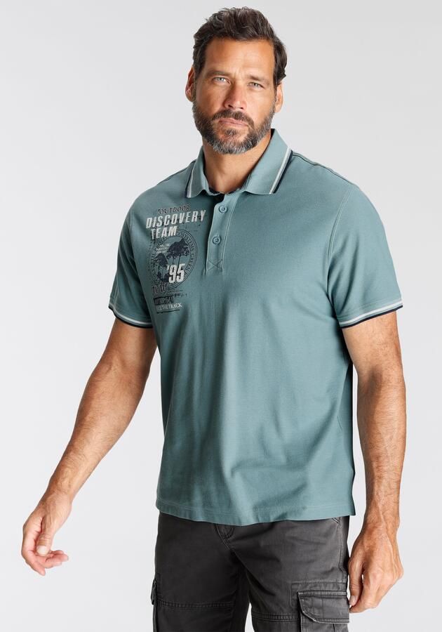 Man's World Poloshirt Korte mouwen casual pasvorm met trendy print polokraag - Foto 6