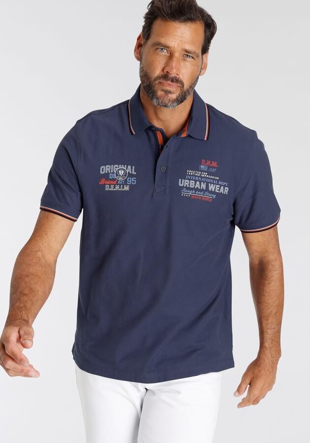 Man's World Poloshirt Korte mouwen met coole print polokraag van piqué-stof - Foto 7