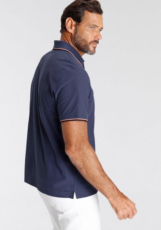 Man's World Poloshirt Korte mouwen met coole print polokraag van piqué-stof - Foto 4