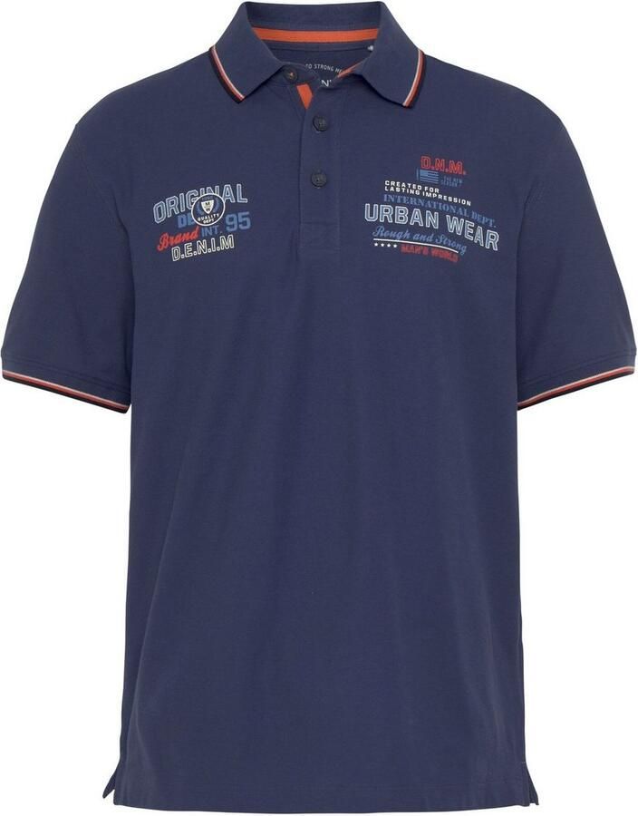 Man's World Poloshirt Korte mouwen met coole print polokraag van piqué-stof
