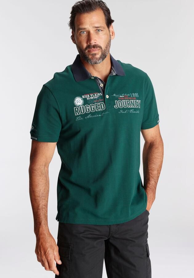 Man's World Poloshirt Korte mouwen met print borduursel en badge polokraag - Foto 7