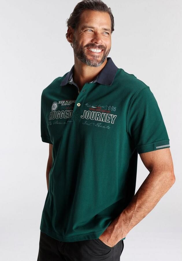 Man's World Poloshirt Korte mouwen met print borduursel en badge polokraag - Foto 4