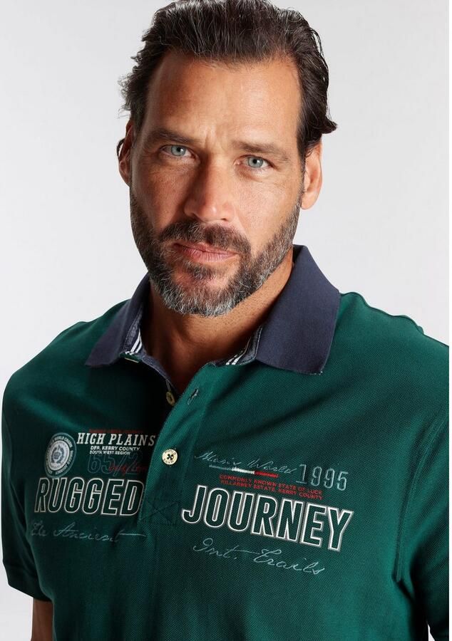Man's World Poloshirt Korte mouwen met print borduursel en badge polokraag - Foto 3