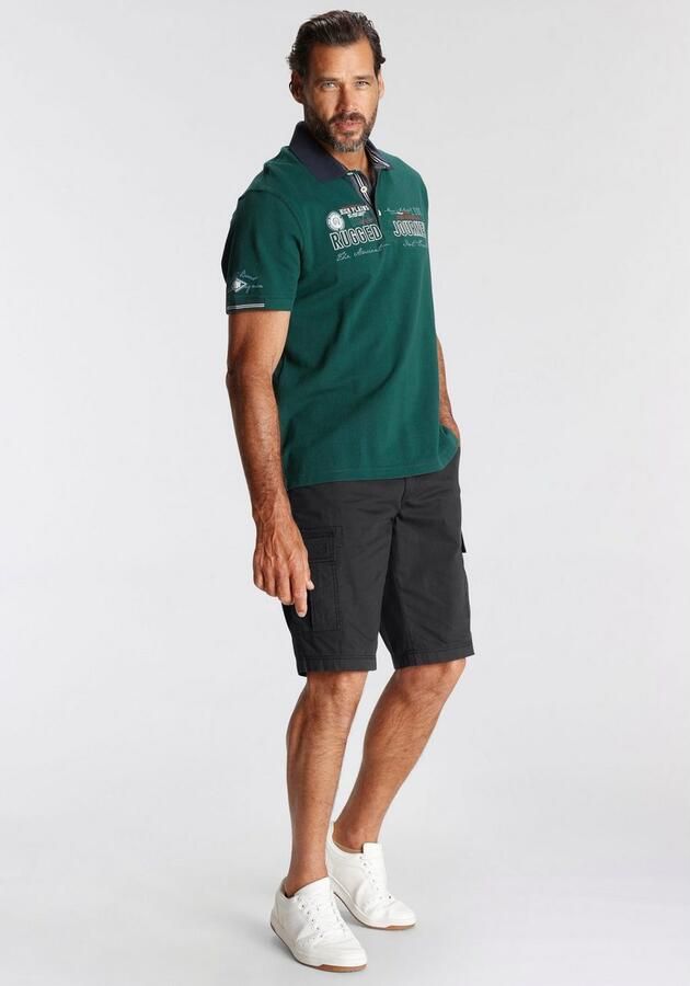 Man's World Poloshirt Korte mouwen met print borduursel en badge polokraag - Foto 6