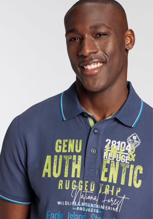 Man's World Poloshirt Korte mouwen met ribboordjes polokraag casual print - Foto 5