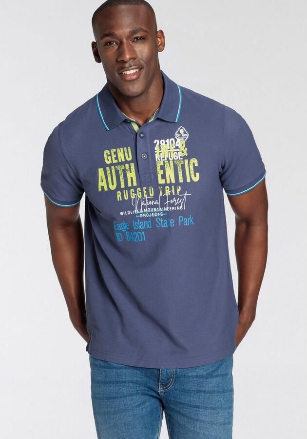 Man's World Poloshirt Korte mouwen met ribboordjes polokraag casual print - Foto 3
