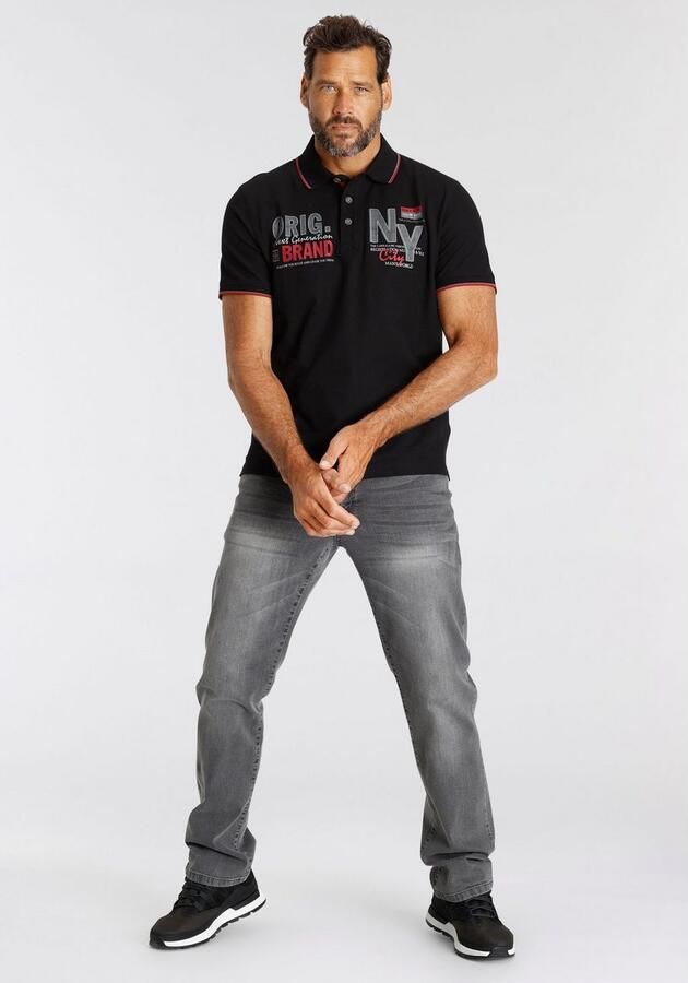 Man's World Poloshirt Korte mouwen met stijlvolle print polokraag - Foto 6