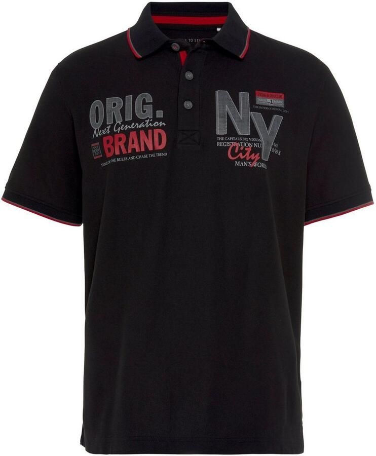 Man's World Poloshirt Korte mouwen met stijlvolle print polokraag