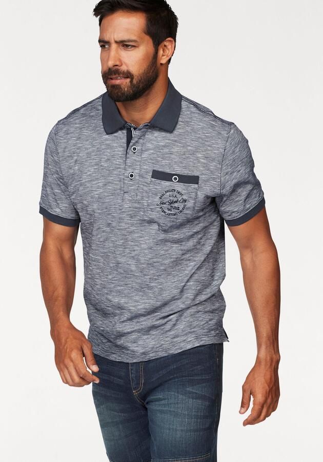 Man's World Poloshirt Korte mouwen regular fit gemêleerde structuur ronde hals - Foto 6