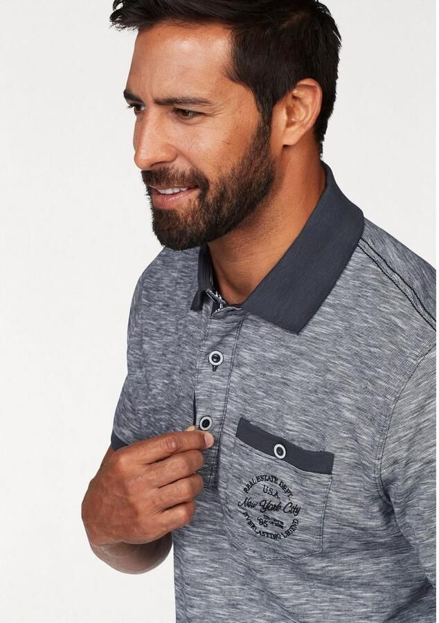 Man's World Poloshirt Korte mouwen regular fit gemêleerde structuur ronde hals - Foto 4